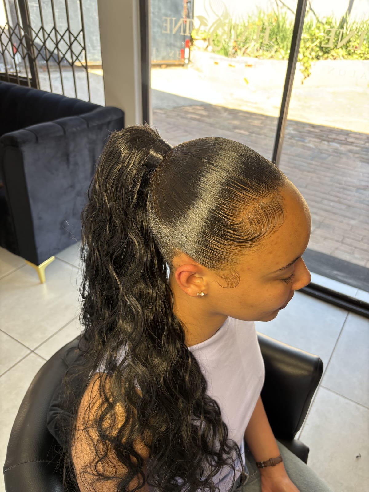Curly ponytail style