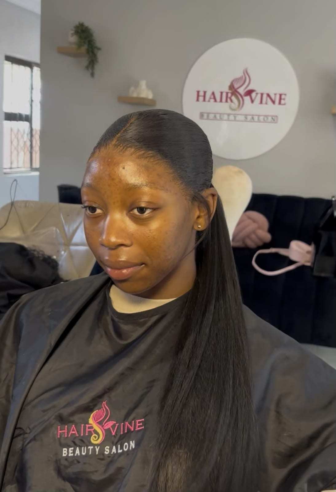 Frontal ponytail style