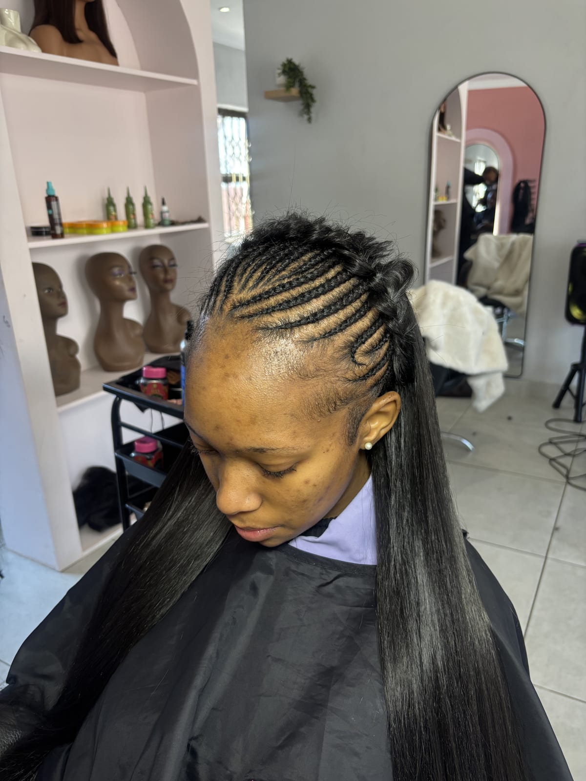 Fulani braids with weave