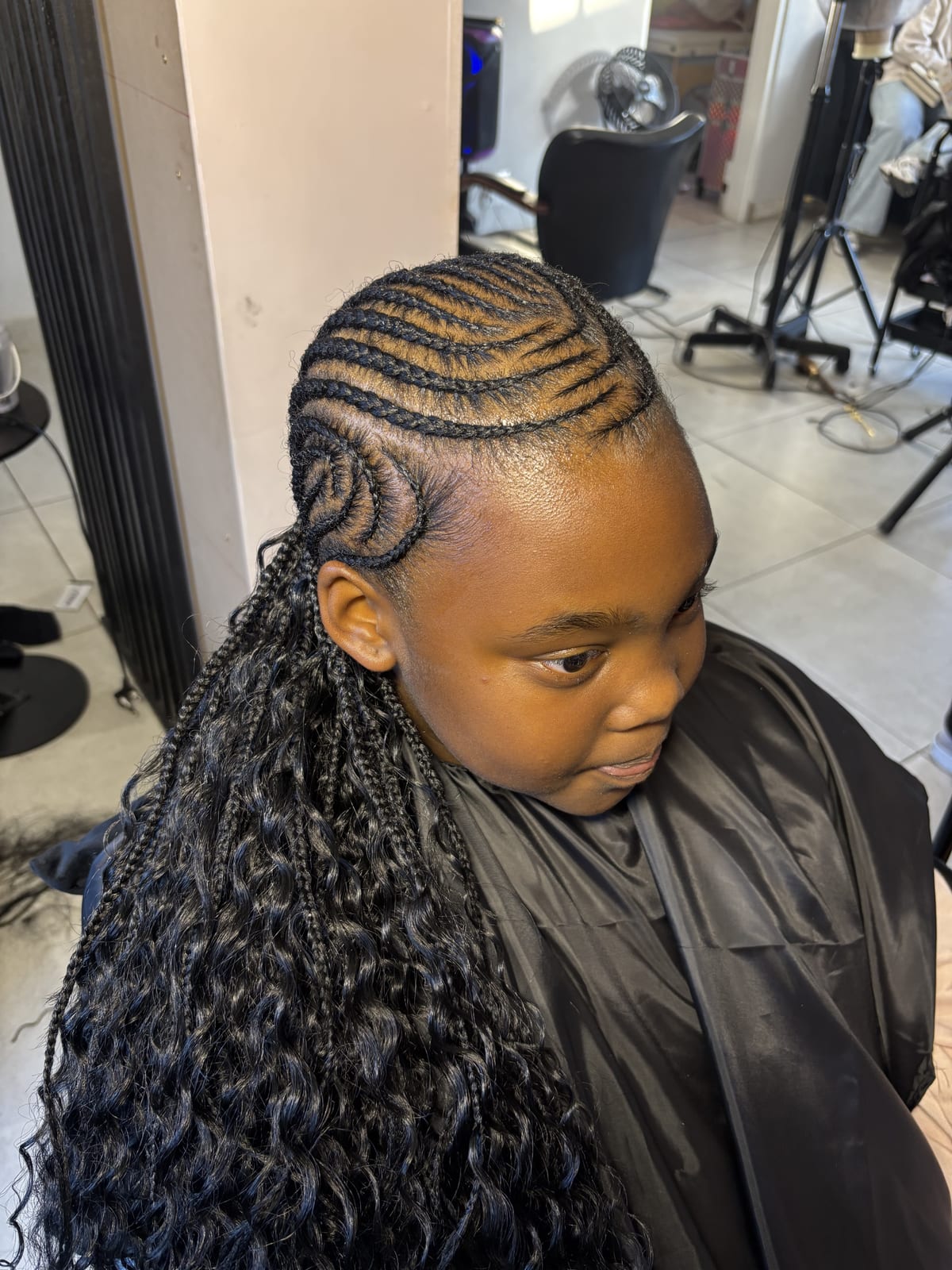 Goddess straight-back braids